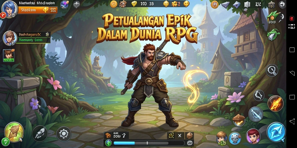 Menampilkan gameplay epik dari petualangan RPG 55RT.