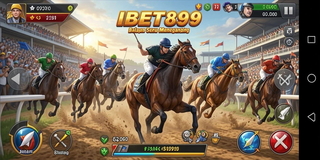 Tampilan utama gameplay IBET899 dengan aksi balap yang seru.