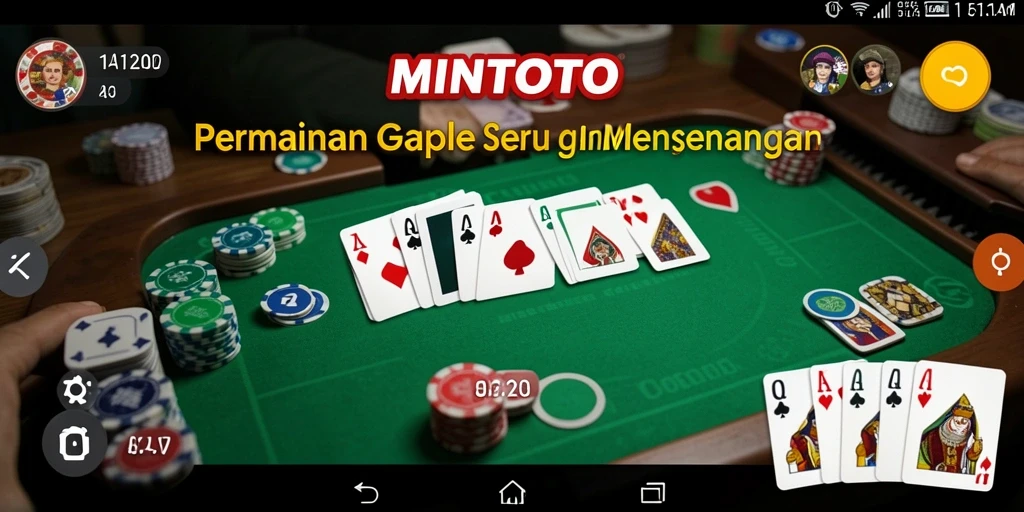 Tampilan menarik dari gameplay Gaple di MINTOTO.