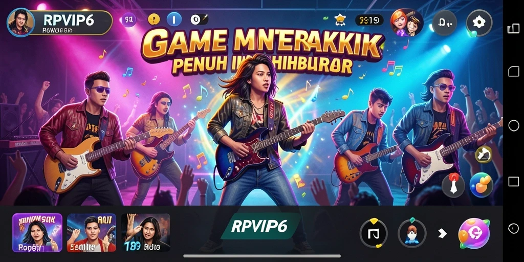 Screenshot RPVIP6 menampilkan aksi gameplay musik yang seru.