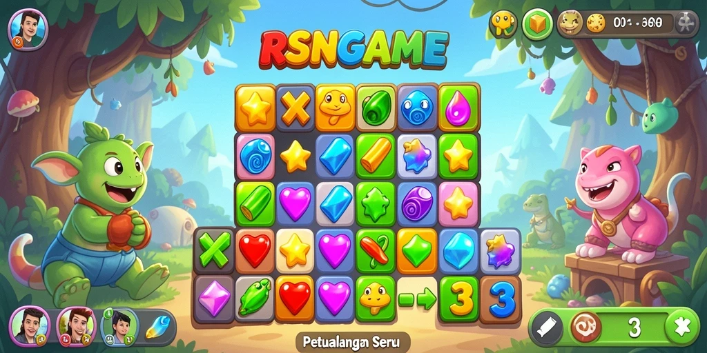 Screenshot gameplay RSNGAME yang penuh warna dan menyenangkan.